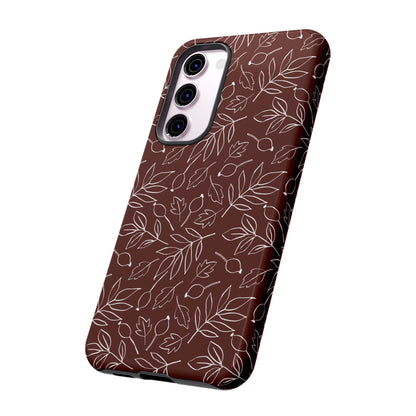 Falling Leaves in Black Coffee Samsung Galaxy Case