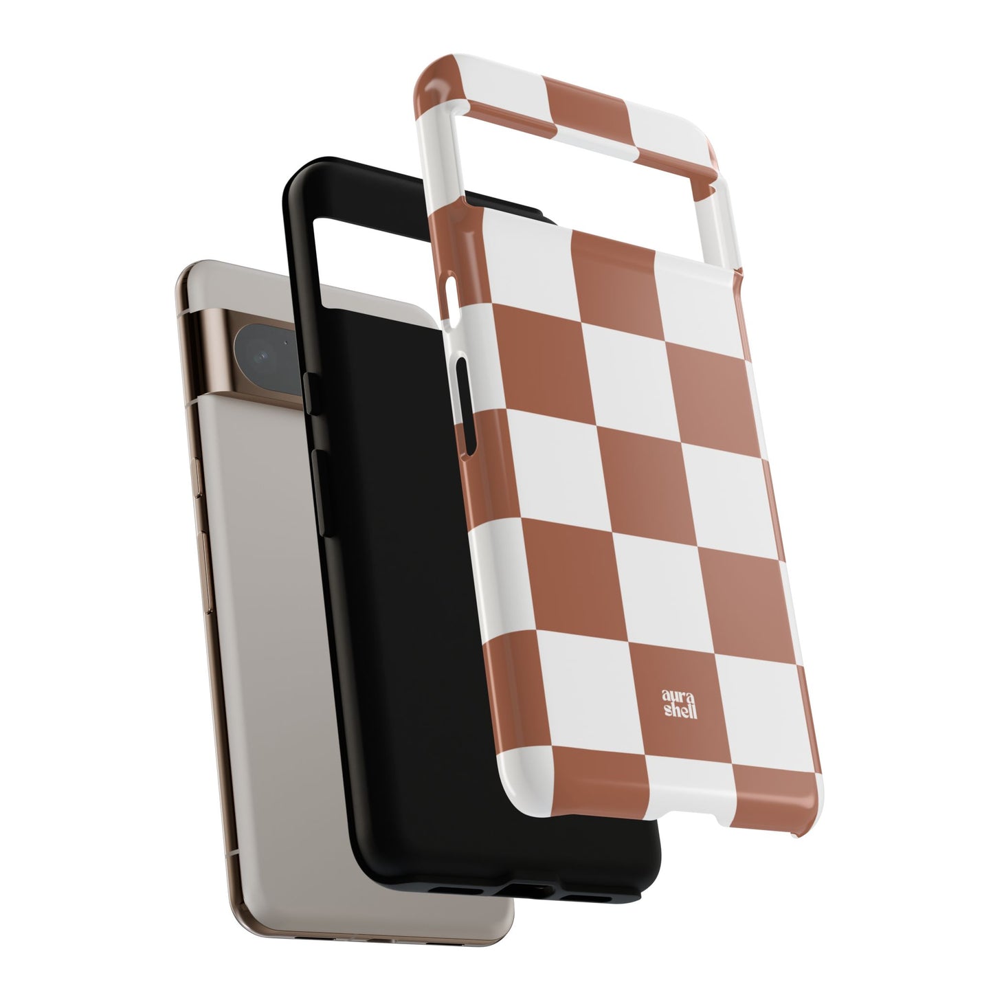 Checkers in Terracotta Google Pixel Case