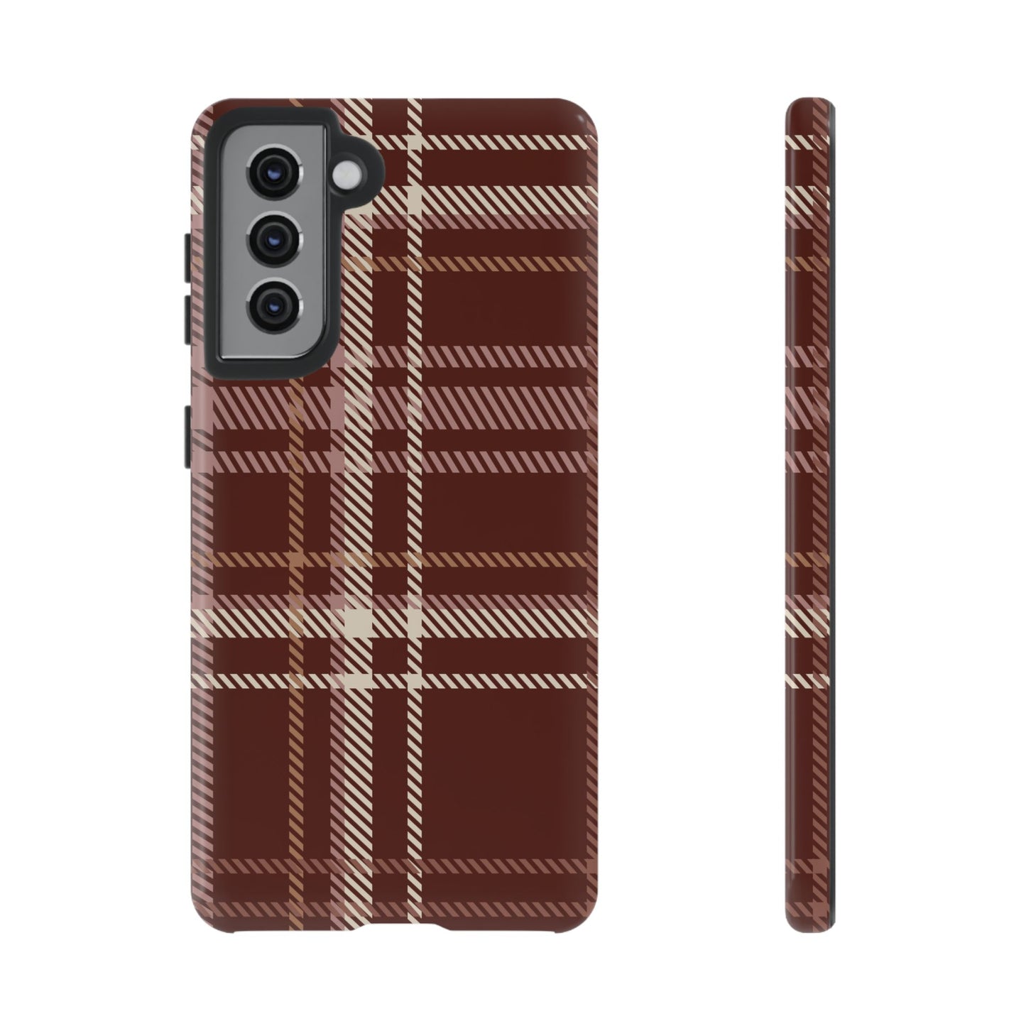 Plaid in Black Coffee Samsung Galaxy Case