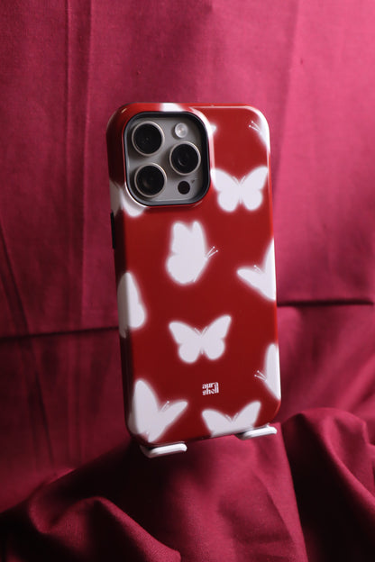 Butterflies in Red Wine iPhone Case - Aura Shell