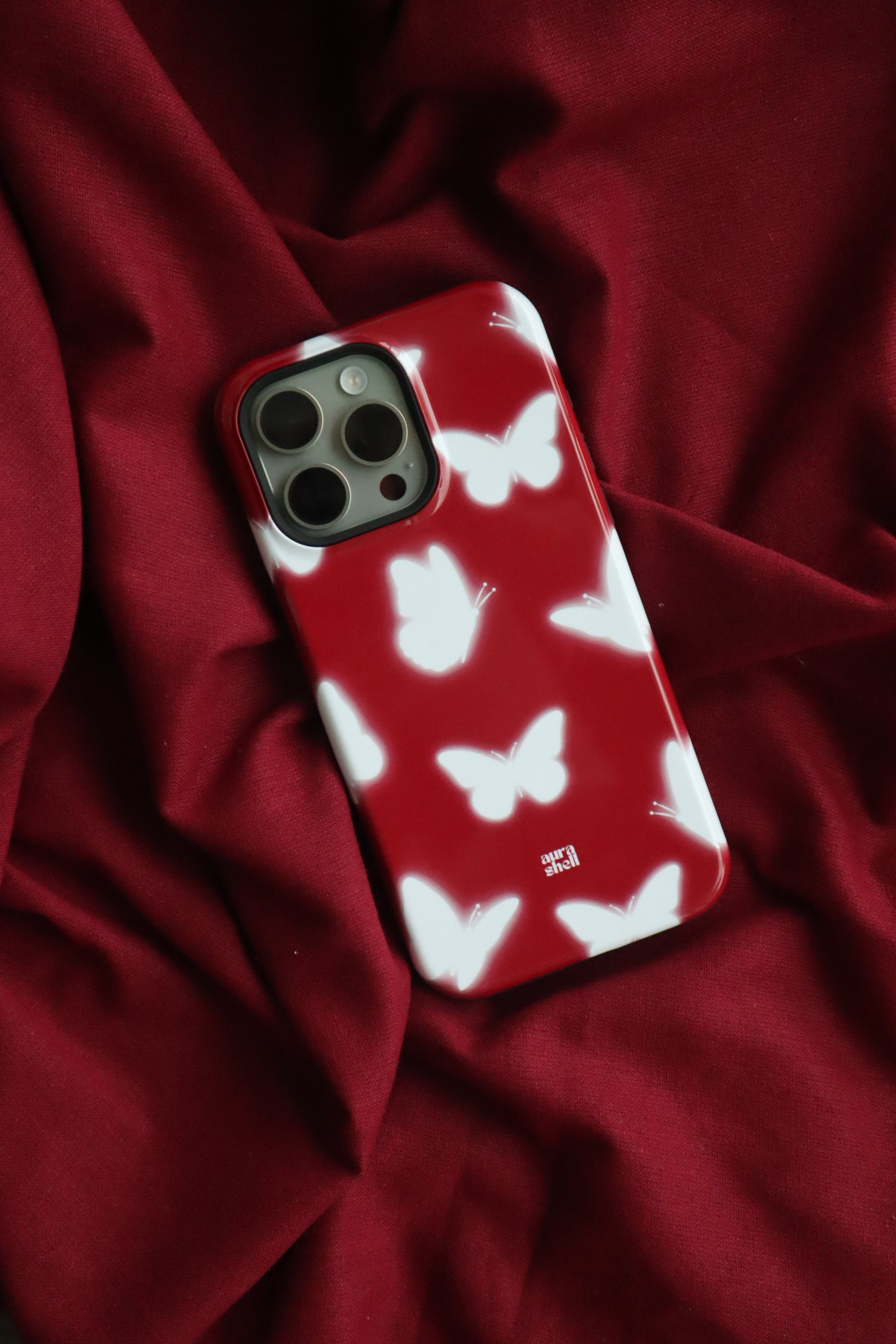 Butterflies in Red Wine iPhone Case - Aura Shell