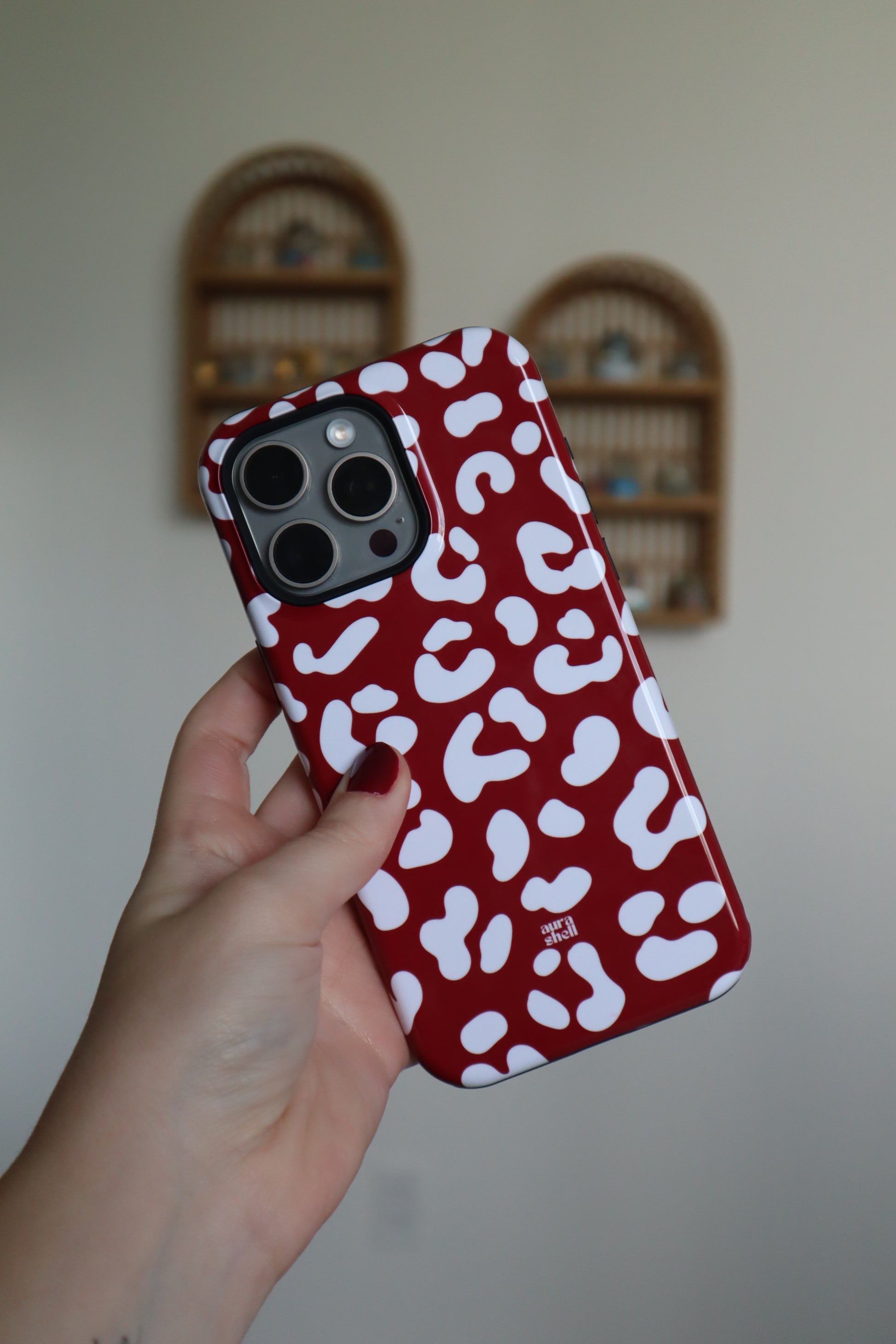 Cheetah Girl in Red Wine iPhone Case - Aura Shell