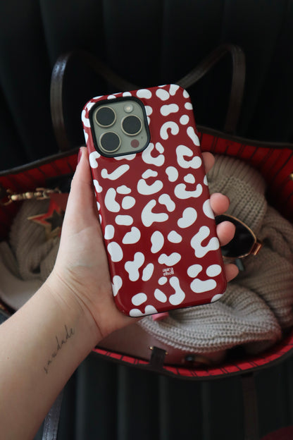 Cheetah Girl in Red Wine iPhone Case - Aura Shell