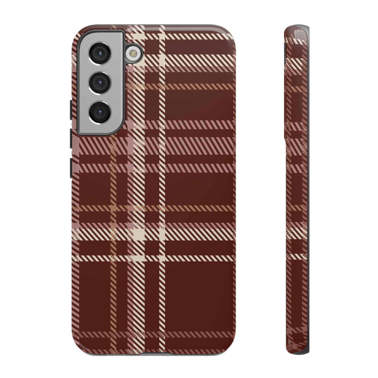 Plaid in Black Coffee Samsung Galaxy Case