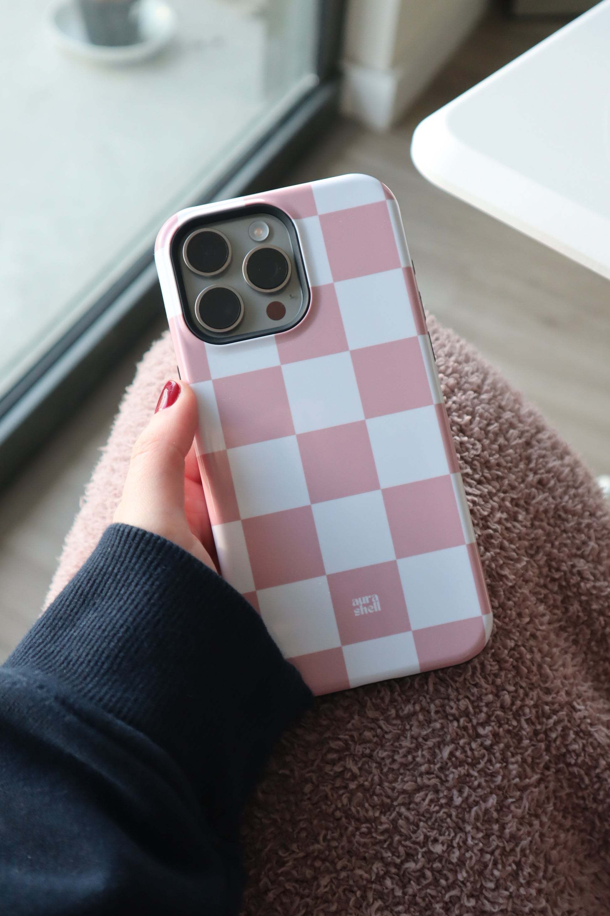 Checkers in Blush iPhone Case - Aura Shell