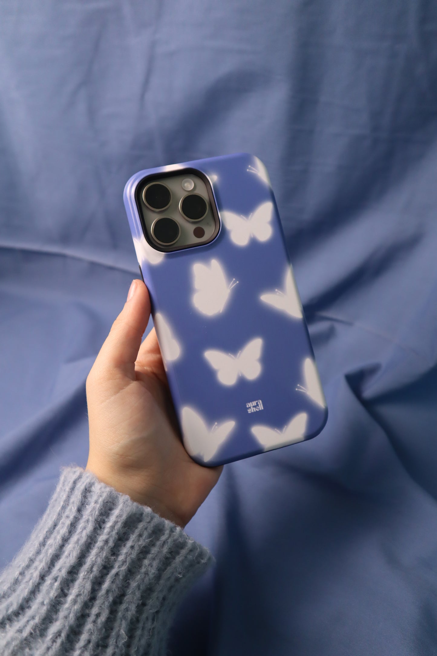 Butterflies in Denim iPhone Case - Aura Shell