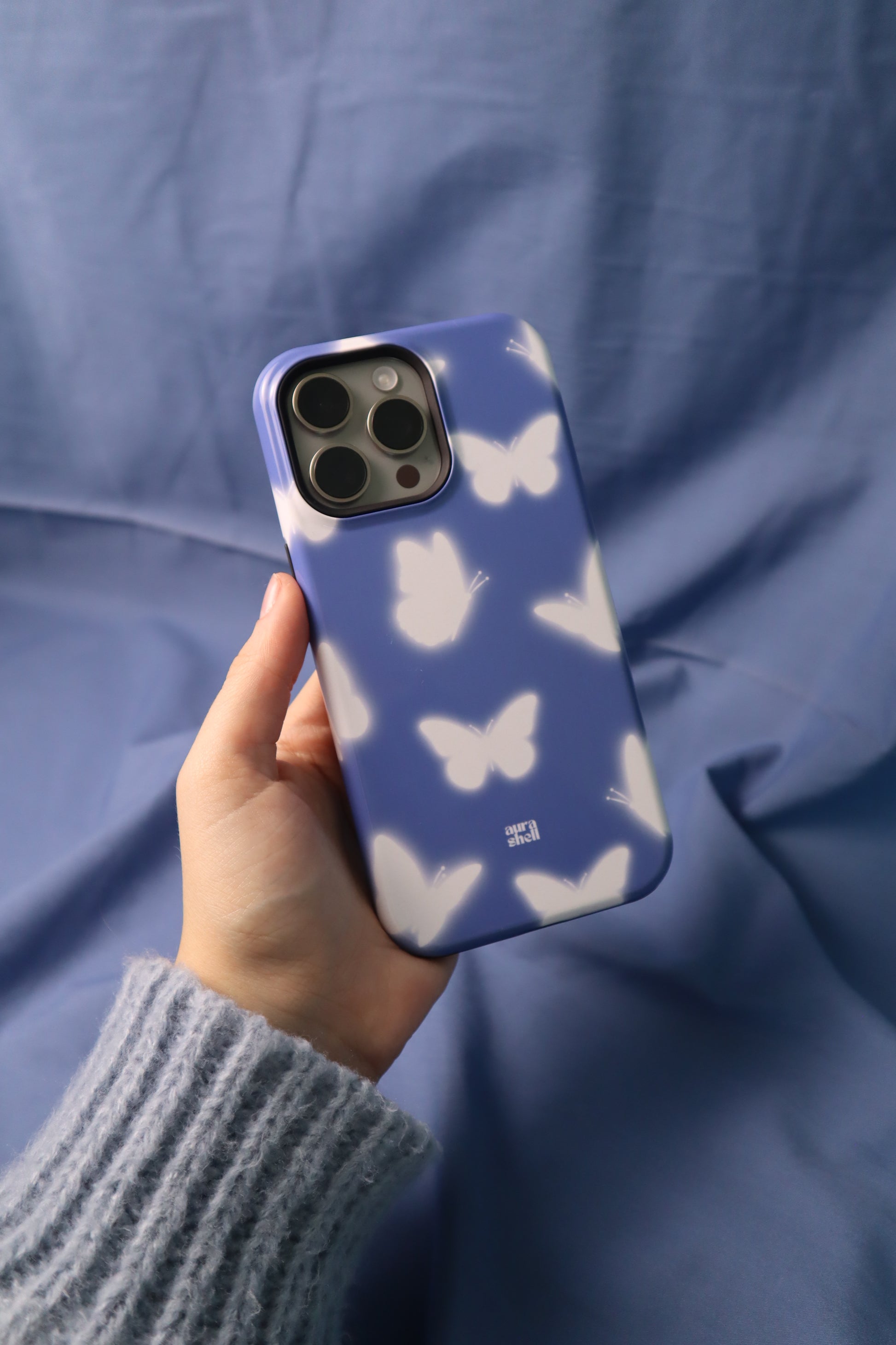 Butterflies in Denim iPhone Case - Aura Shell