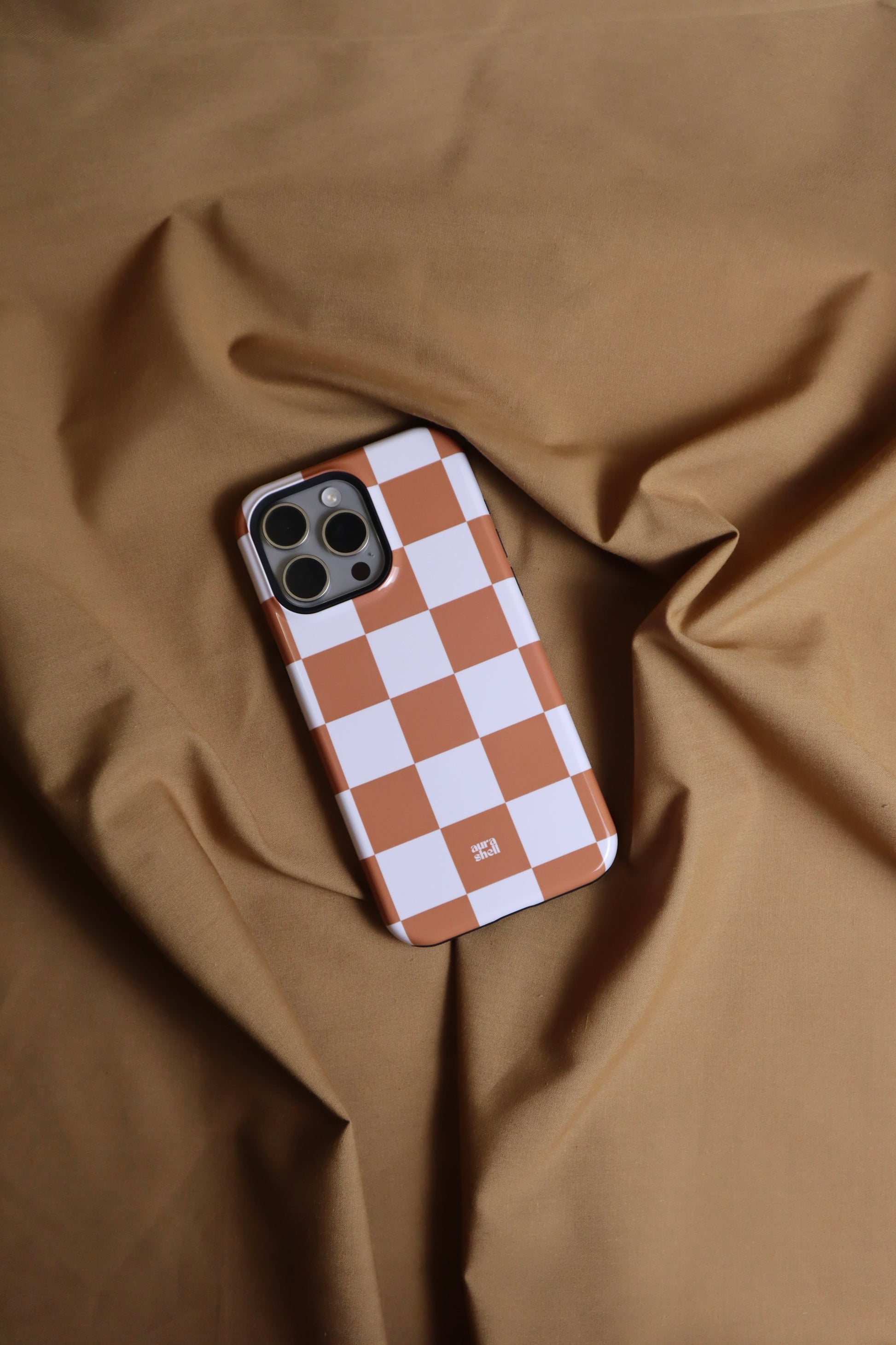 Checkers in Terracotta iPhone Case - Aura Shell