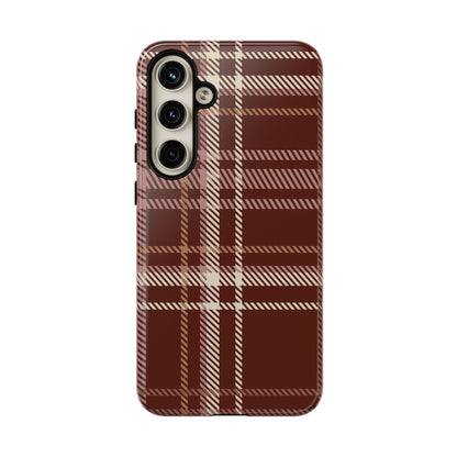 Plaid in Black Coffee Samsung Galaxy Case