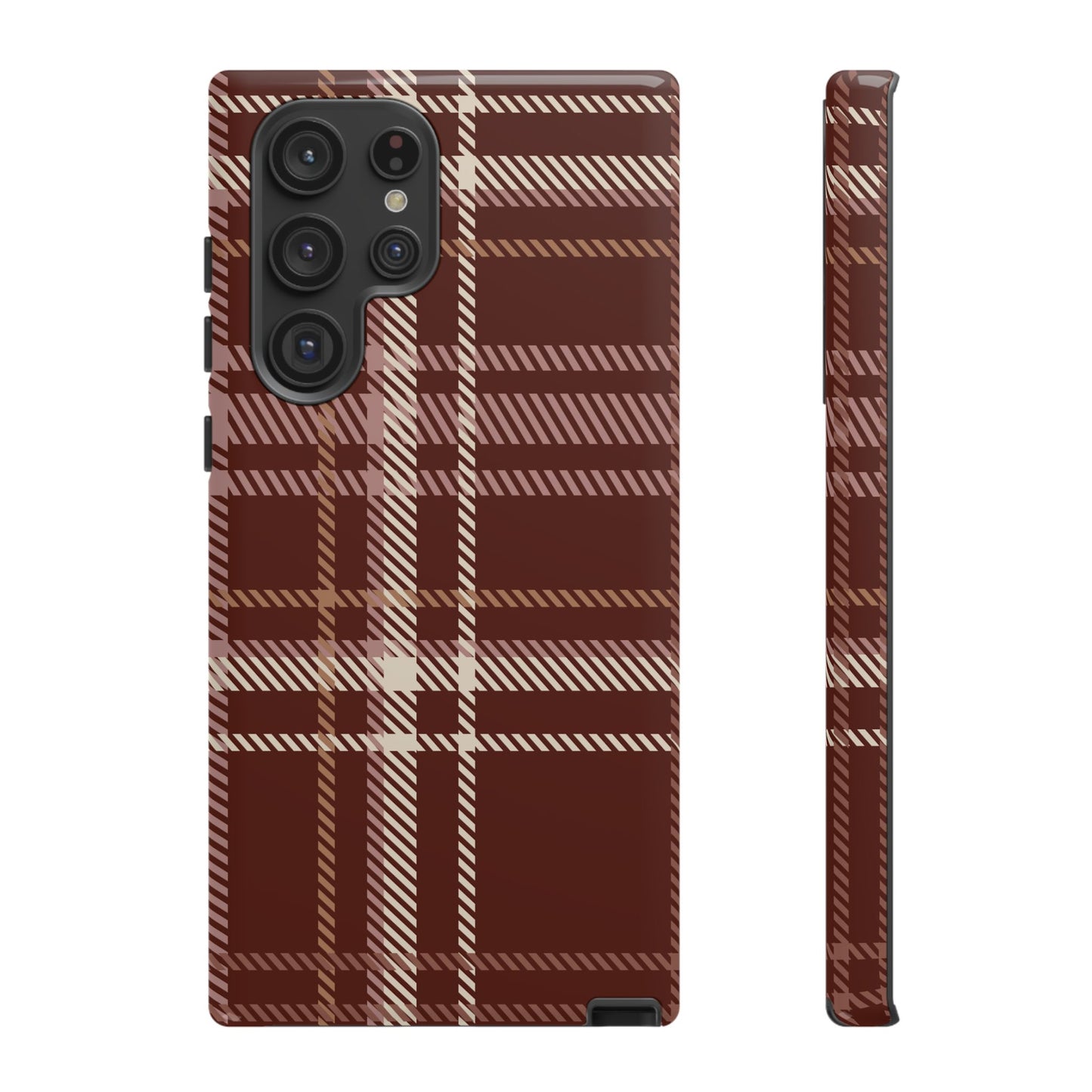 Plaid in Black Coffee Samsung Galaxy Case