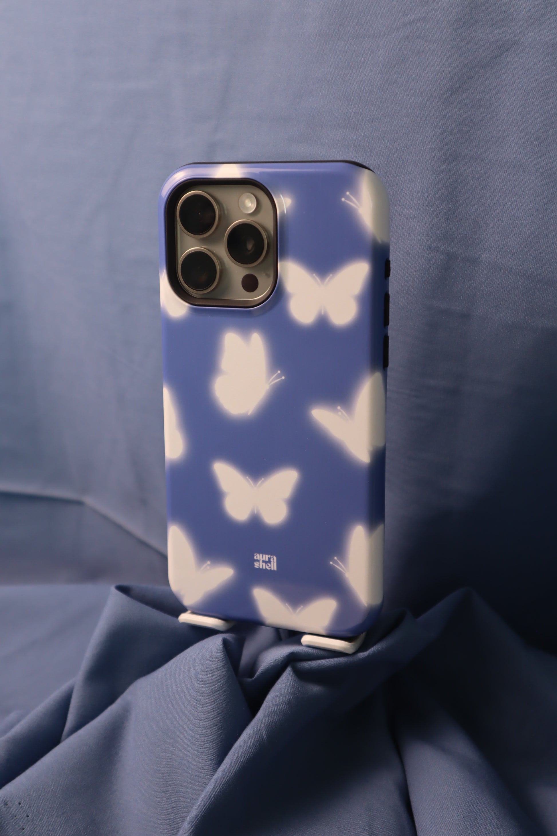 Butterflies in Denim iPhone Case - Aura Shell