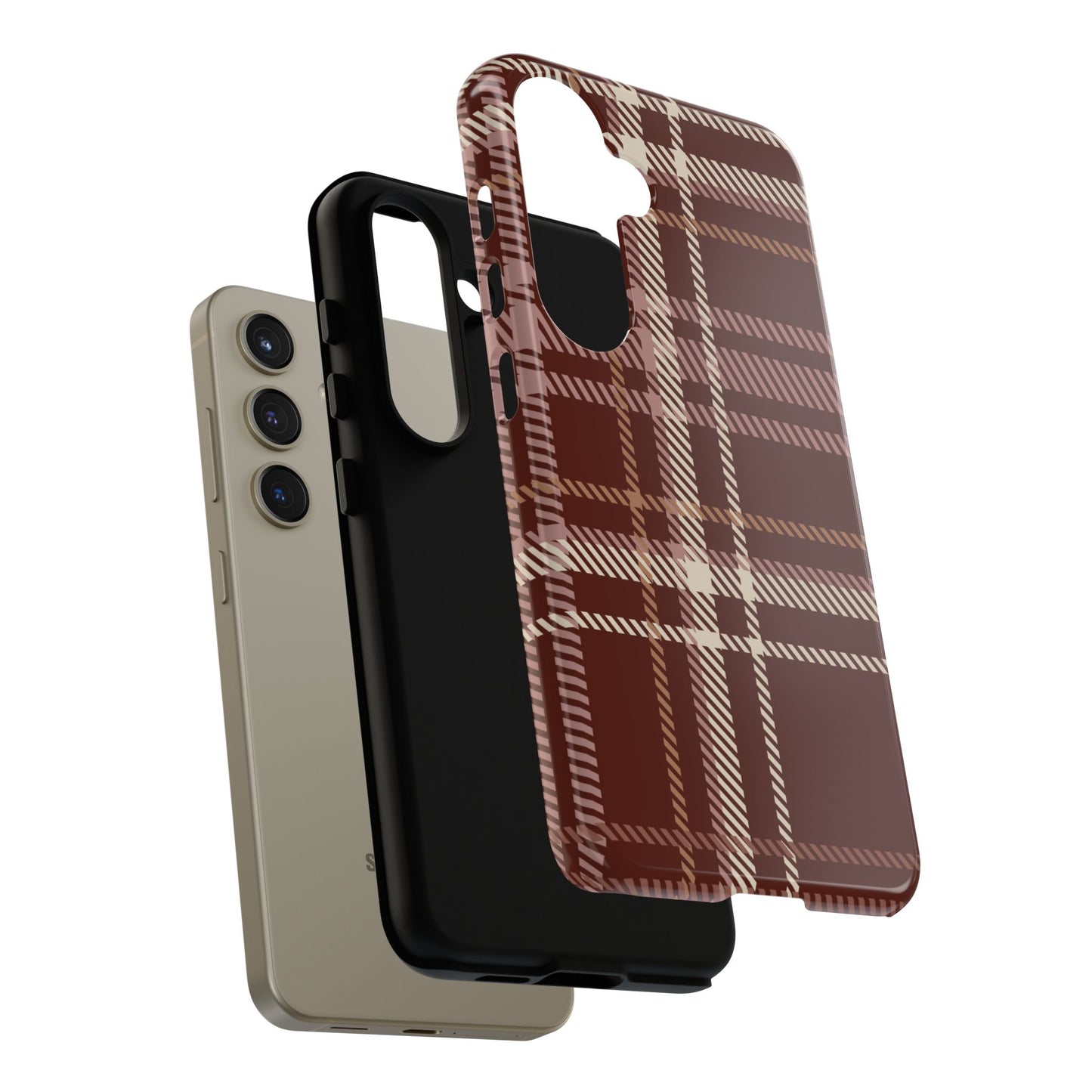 Plaid in Black Coffee Samsung Galaxy Case