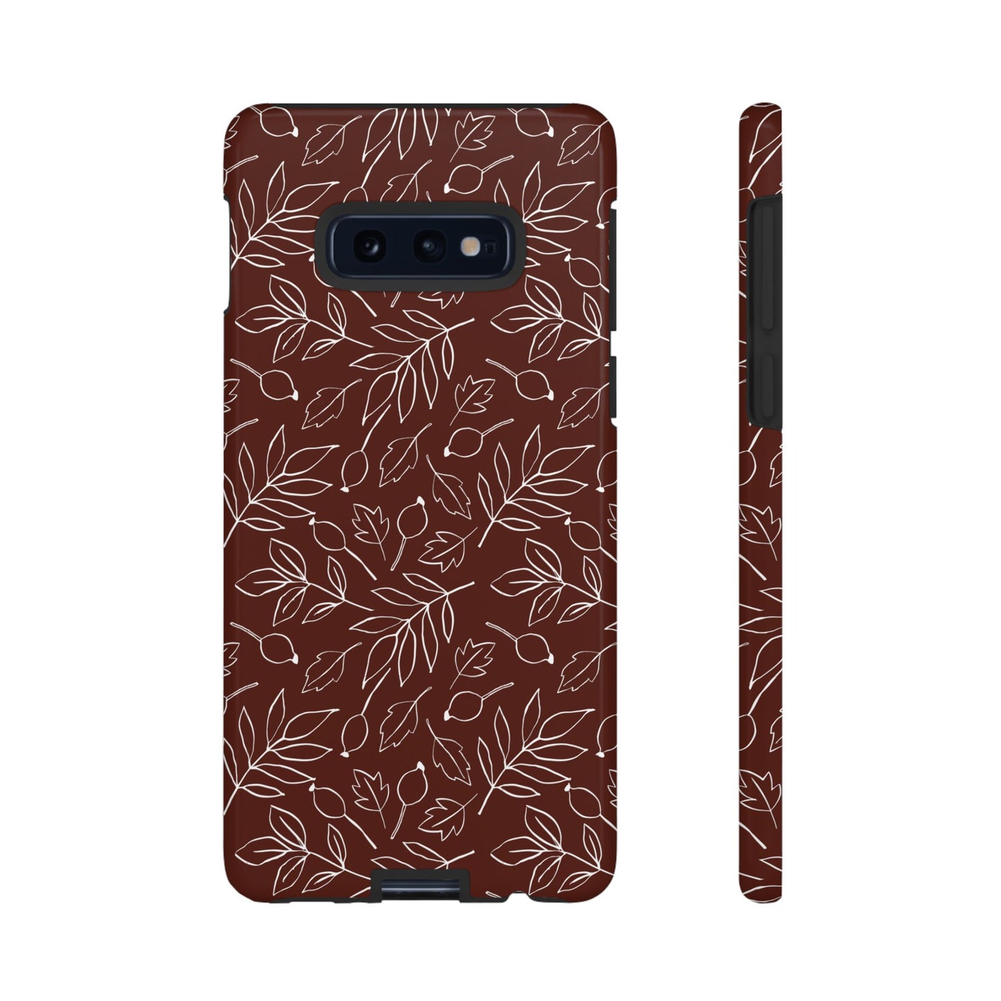 Falling Leaves in Black Coffee Samsung Galaxy Case