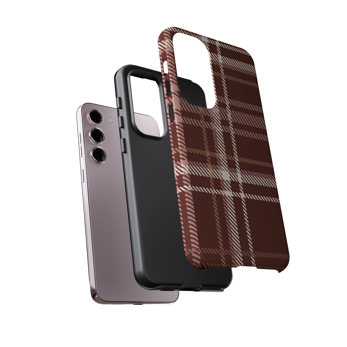 Plaid in Black Coffee Samsung Galaxy Case