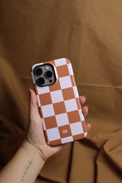 Checkers in Terracotta iPhone Case - Aura Shell