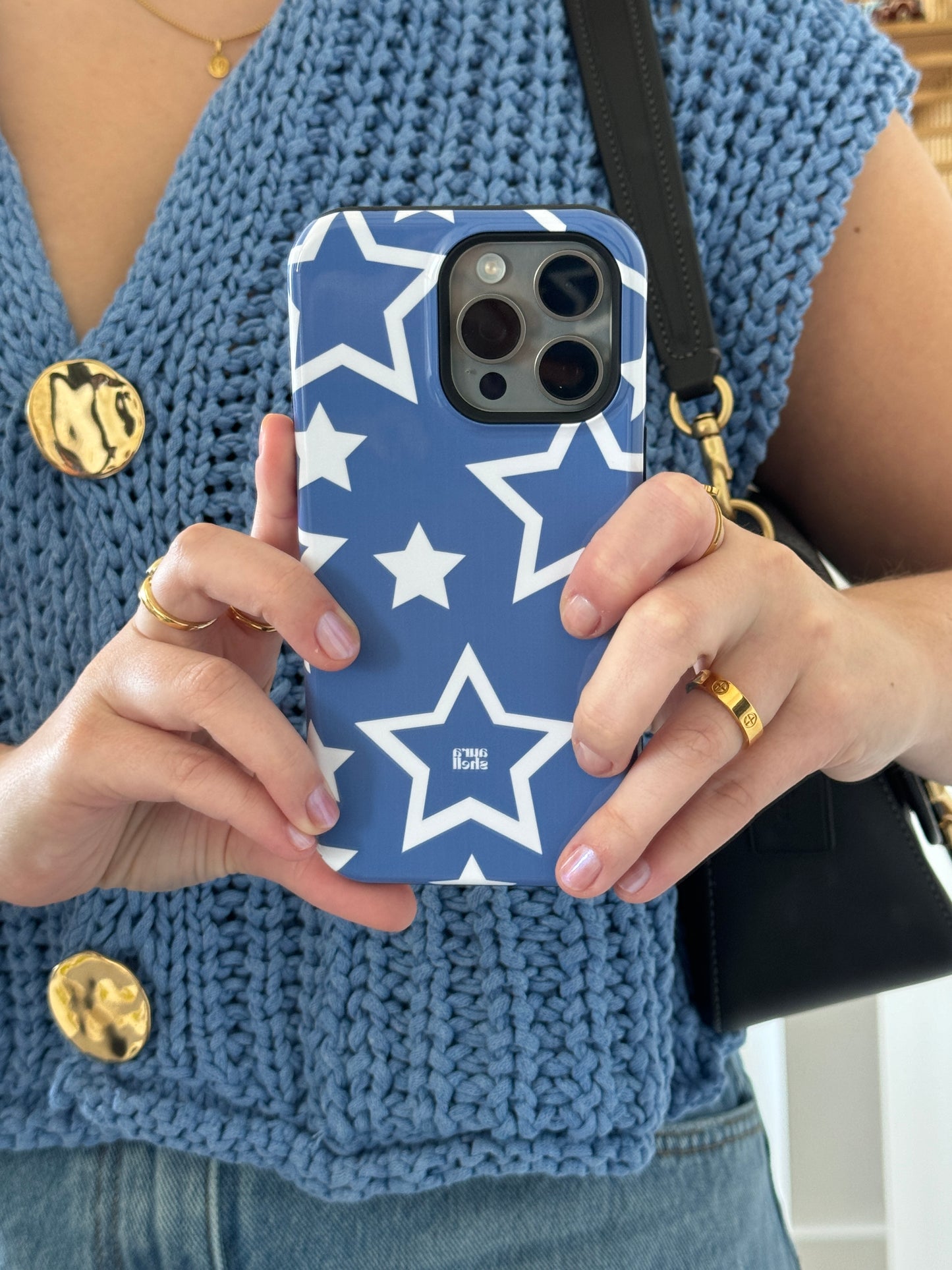 Stars in Denim iPhone Case - Aura Shell