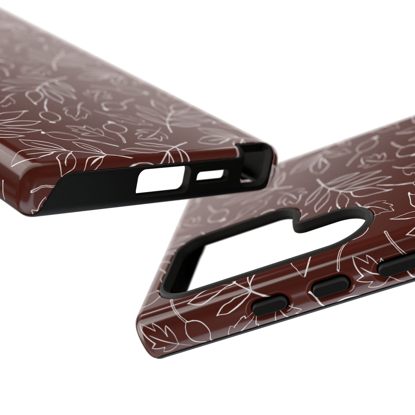 Falling Leaves in Black Coffee Samsung Galaxy Case