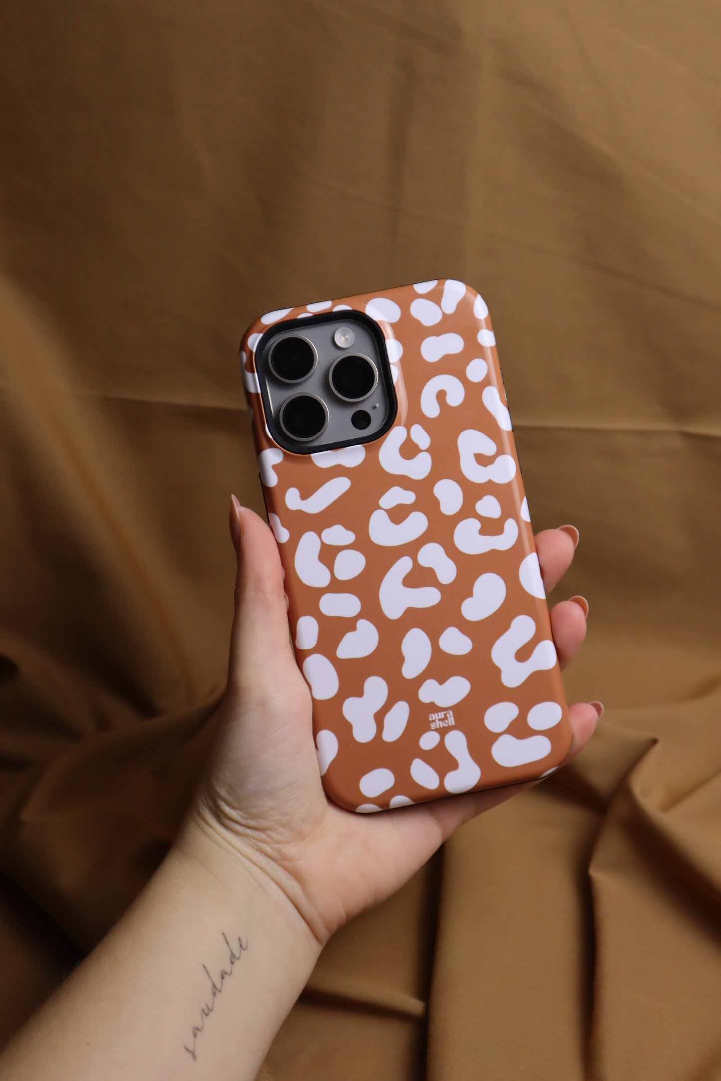 Cheetah Girl in Terracotta iPhone Case - Aura Shell