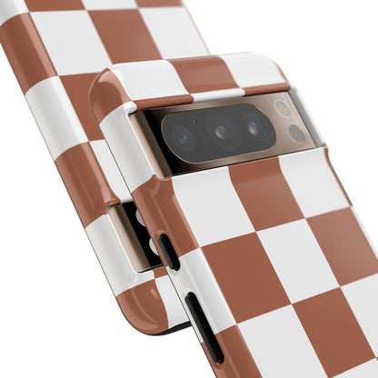 Checkers in Terracotta Google Pixel Case