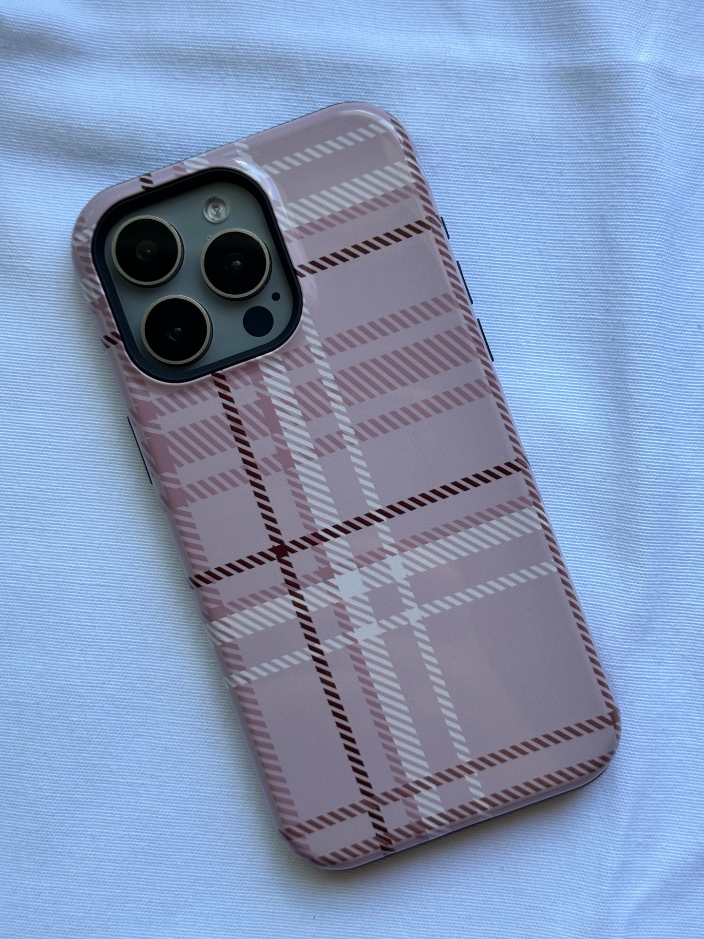 Plaid in Vanilla Iced Latte iPhone Case - Aura Shell