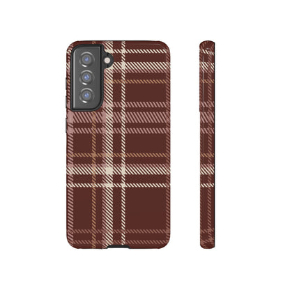 Plaid in Black Coffee Samsung Galaxy Case