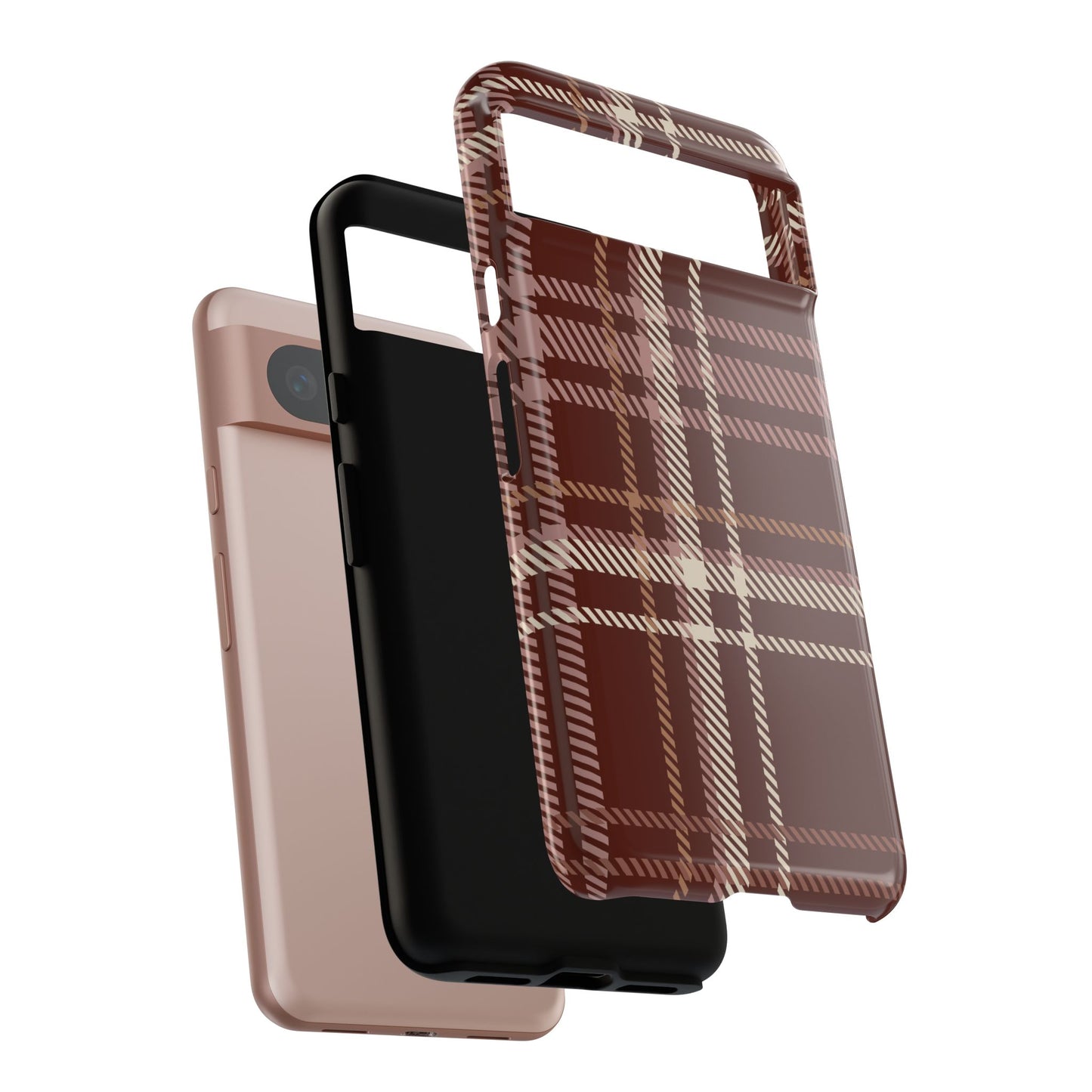 Plaid in Black Coffee Google Pixel Case