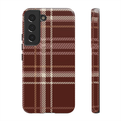 Plaid in Black Coffee Samsung Galaxy Case