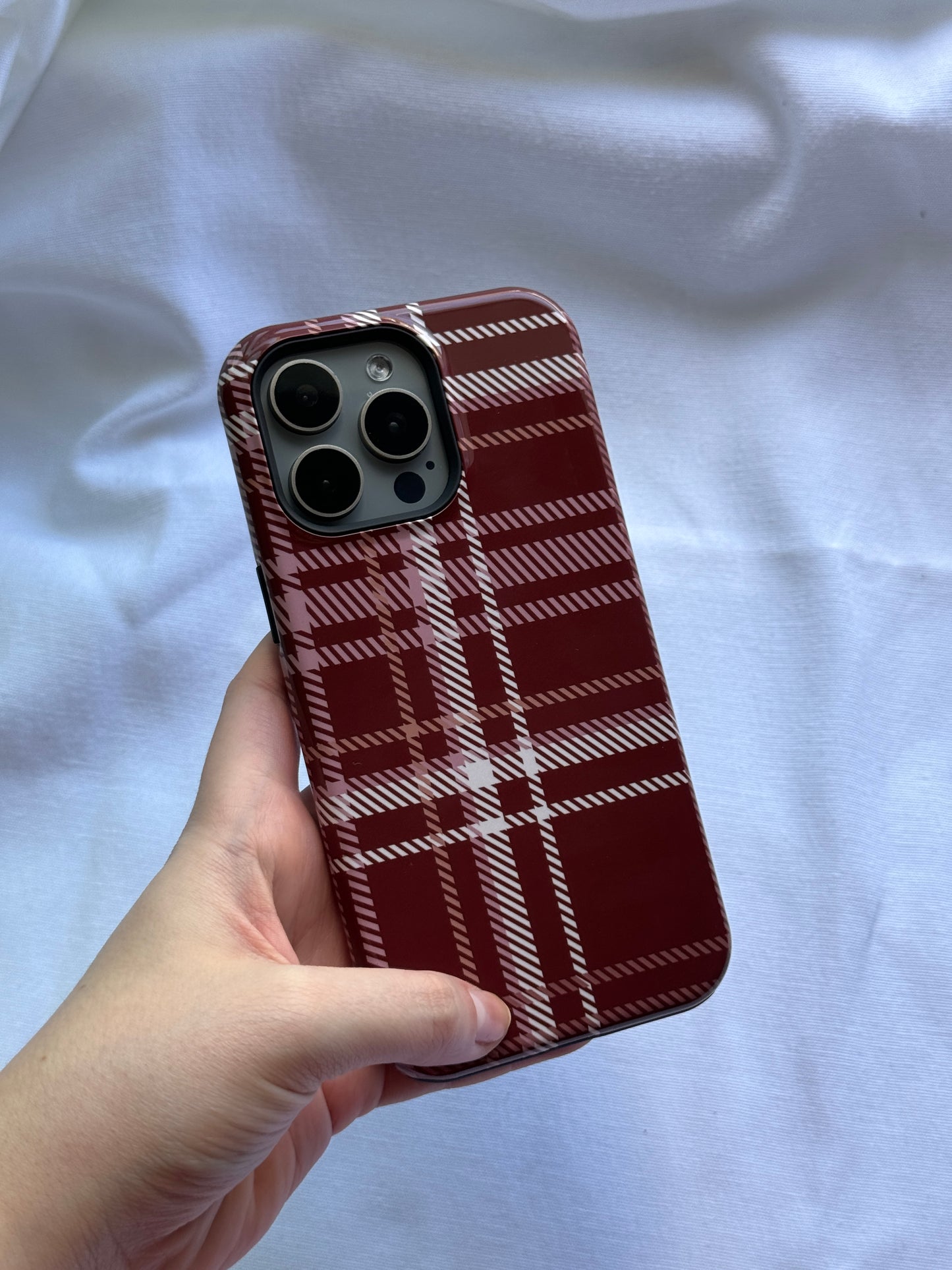 Plaid in Black Coffee iPhone Case - Aura Shell