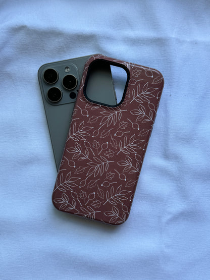 Falling Leaves in Hazelnut Mocha iPhone Case - Aura Shell