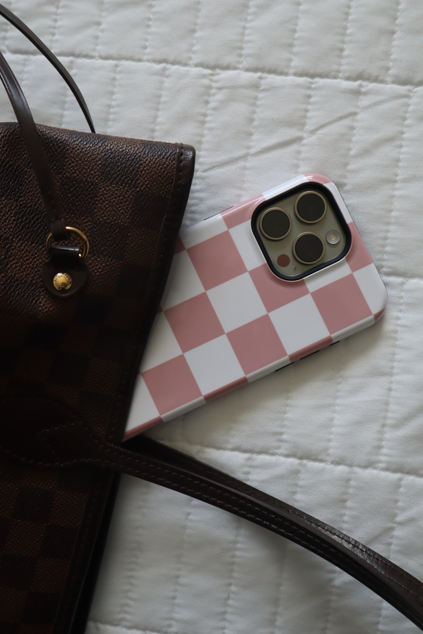 Checkers in Blush iPhone Case - Aura Shell