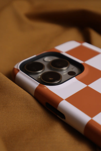 Checkers in Terracotta iPhone Case - Aura Shell