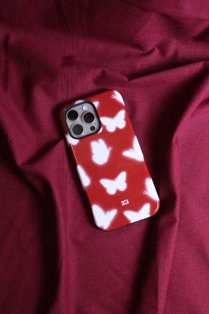 Butterflies in Red Wine iPhone Case - Aura Shell