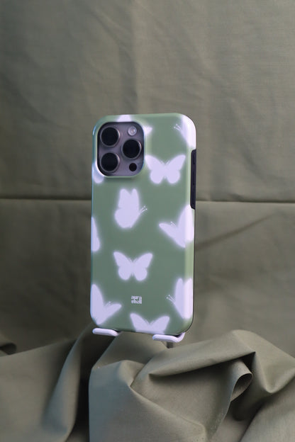 Butterflies in Matcha iPhone Case - Aura Shell