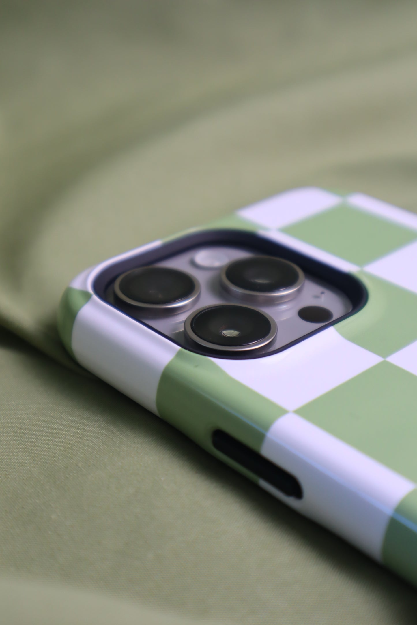 Checkers in Matcha iPhone Case - Aura Shell