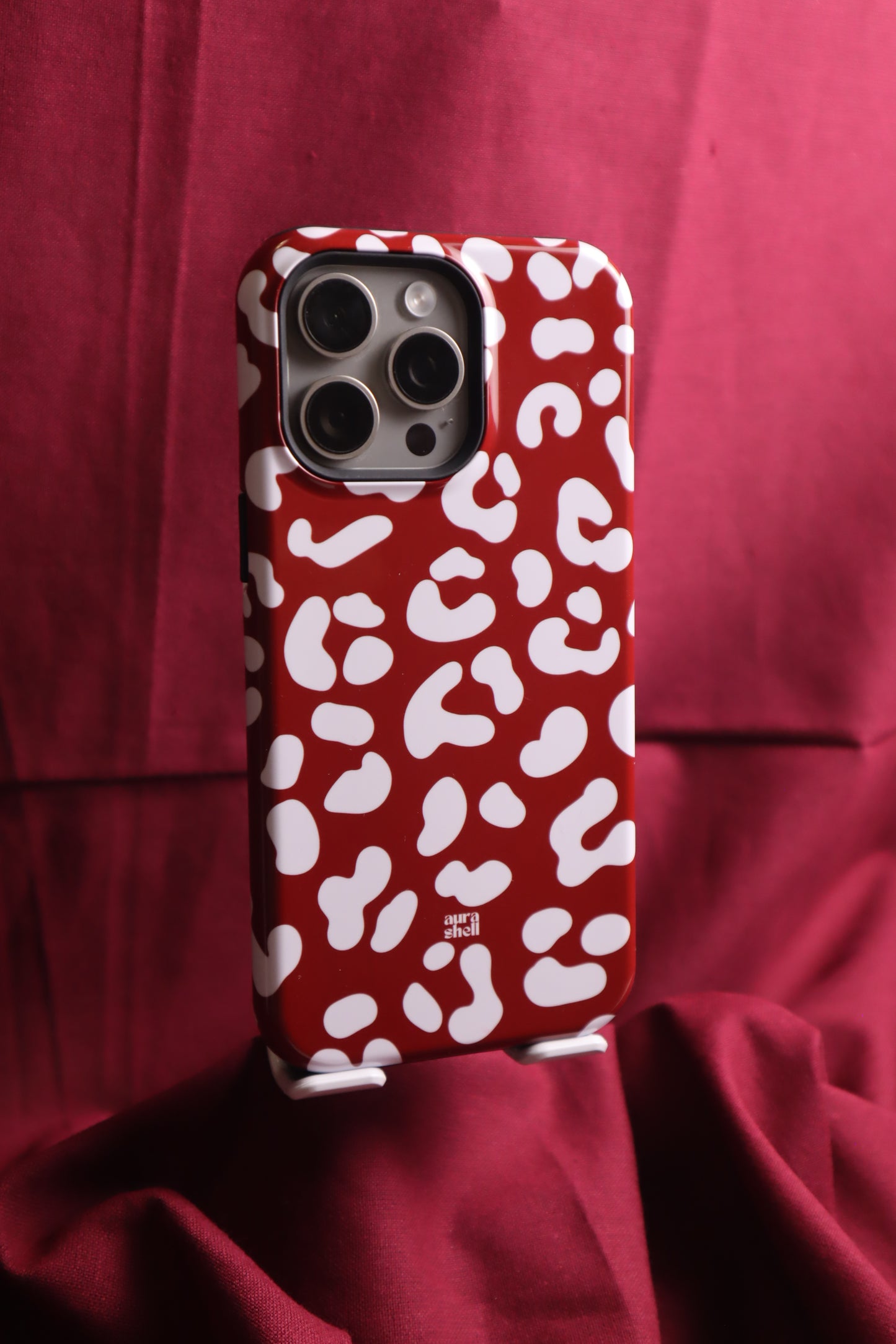 Cheetah Girl in Red Wine iPhone Case - Aura Shell