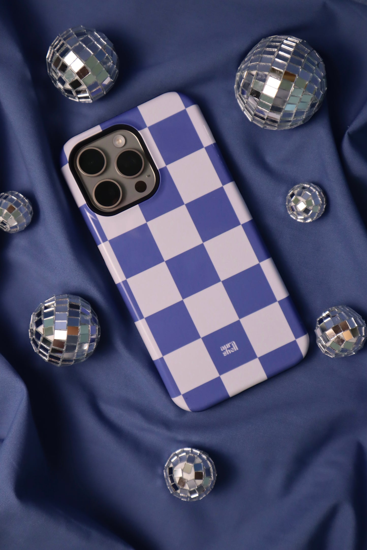 Checkers in Denim iPhone Case - Aura Shell