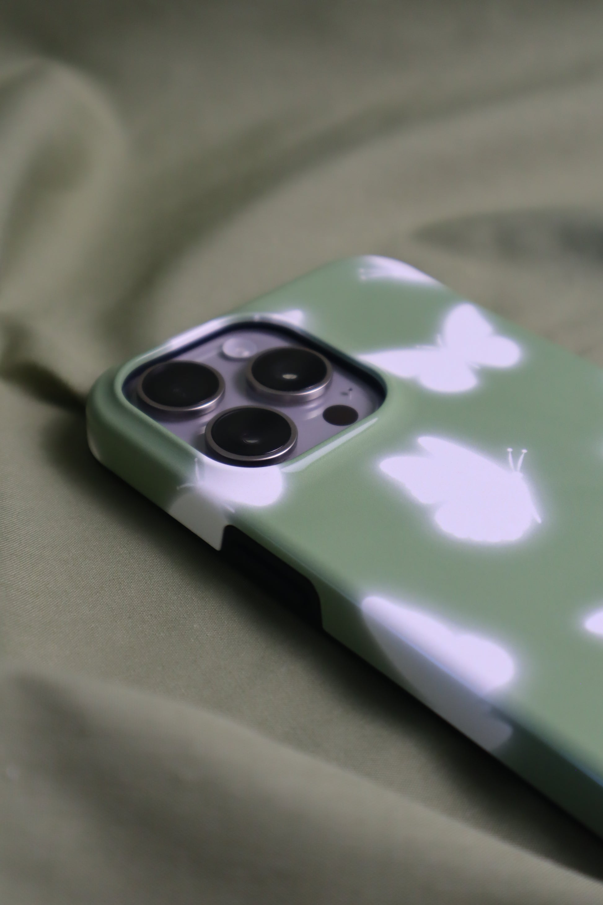 Butterflies in Matcha iPhone Case - Aura Shell