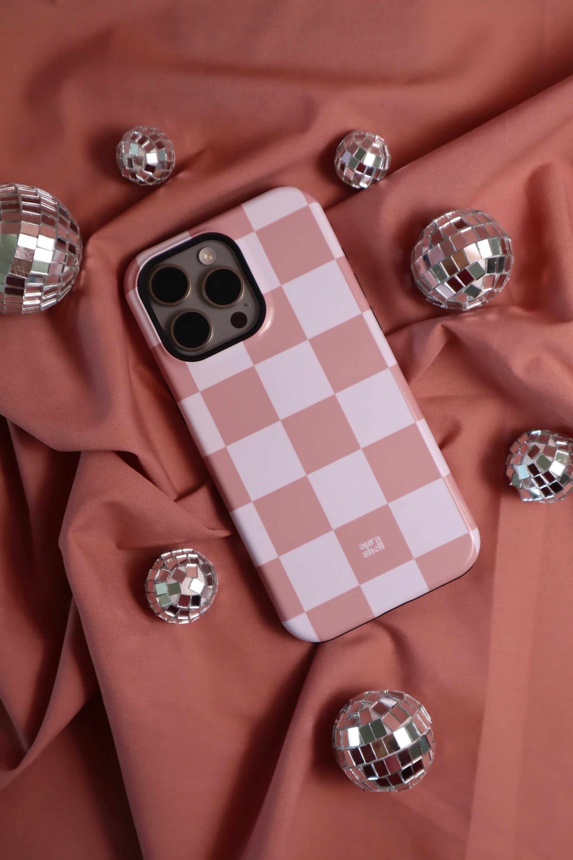 Checkers in Blush iPhone Case - Aura Shell