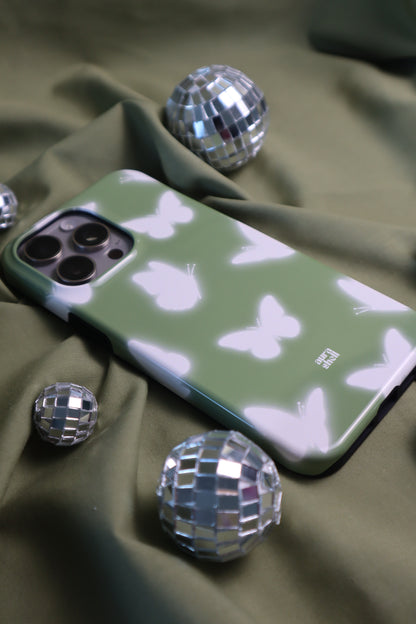 Butterflies in Matcha iPhone Case - Aura Shell