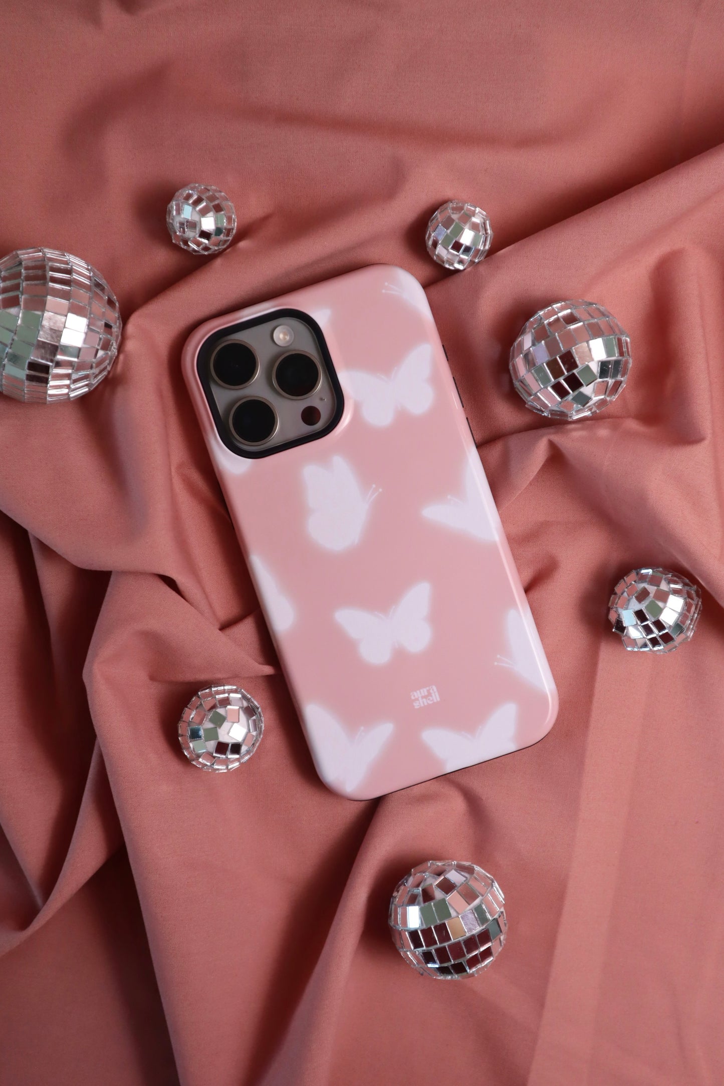 Butterflies in Blush iPhone Case - Aura Shell