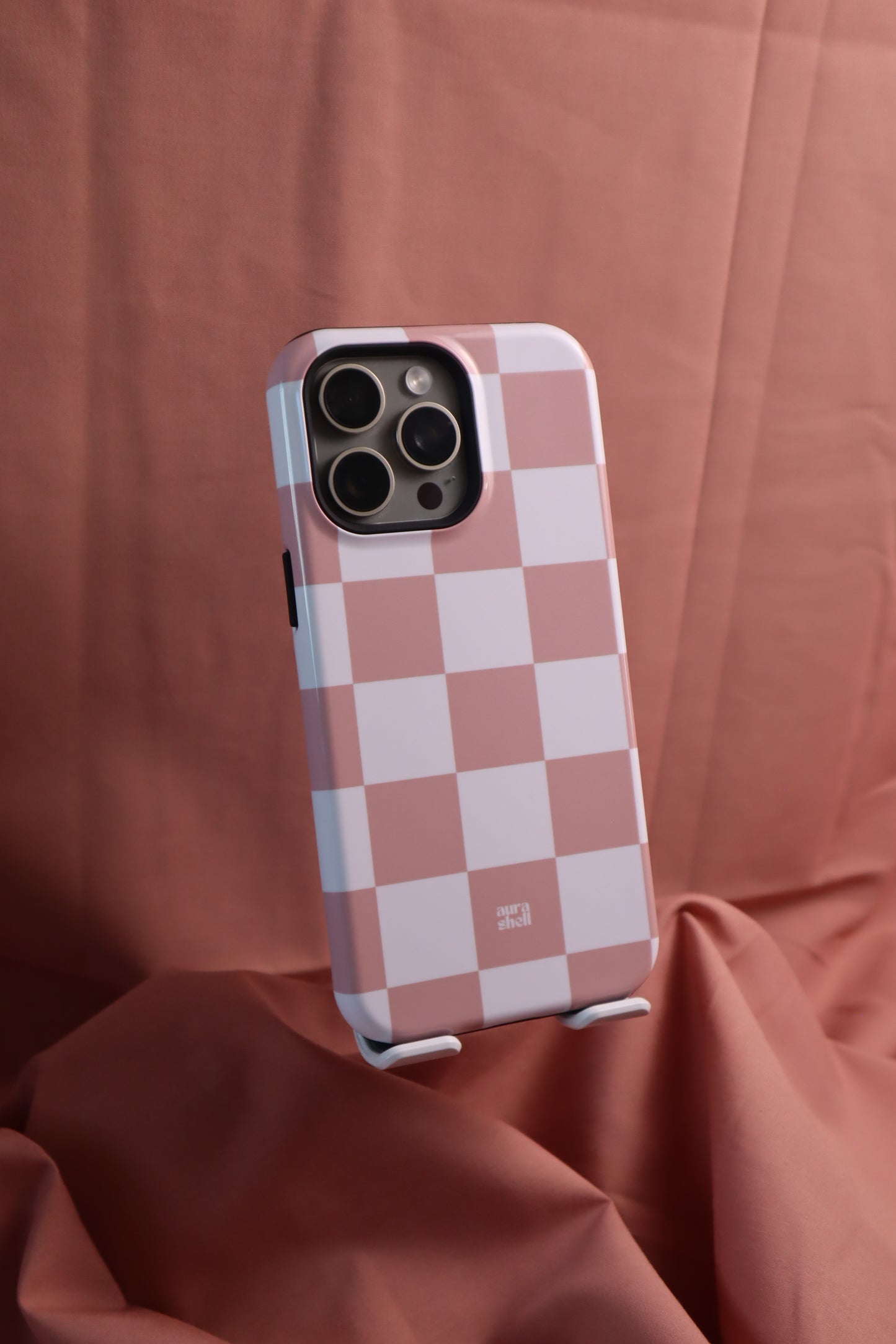 Checkers in Blush iPhone Case - Aura Shell