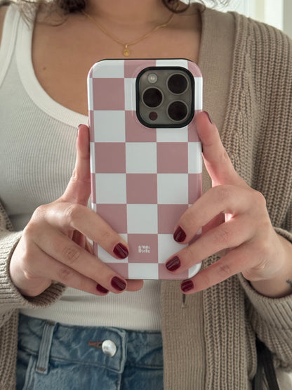 Checkers in Blush iPhone Case - Aura Shell