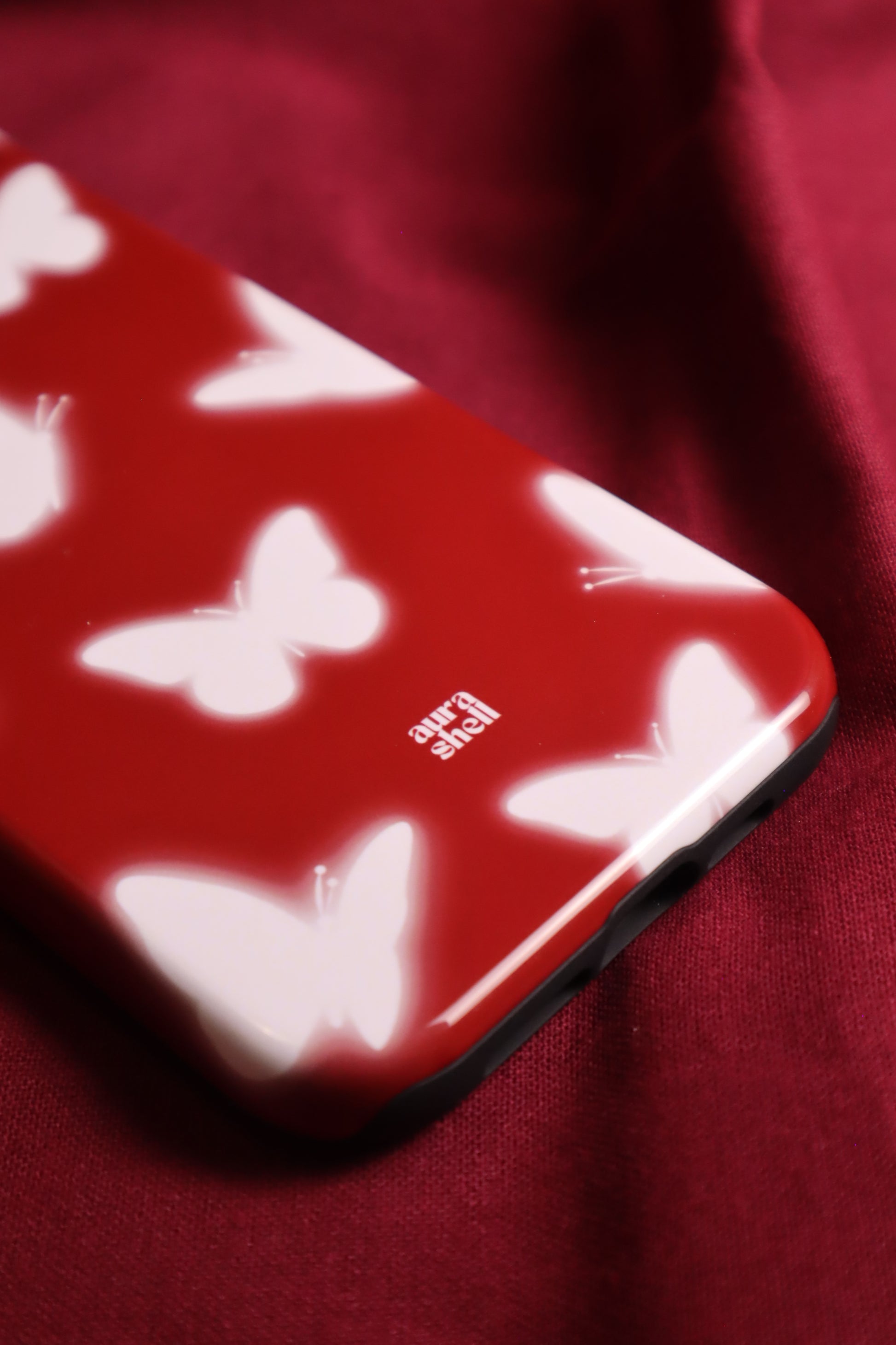 Butterflies in Red Wine iPhone Case - Aura Shell