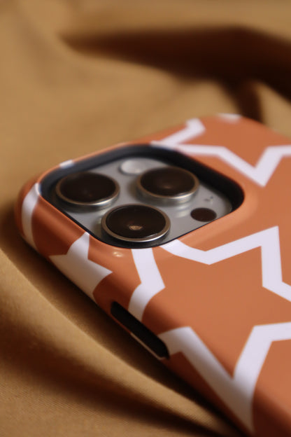 Stars in Terracotta iPhone Case - Aura Shell