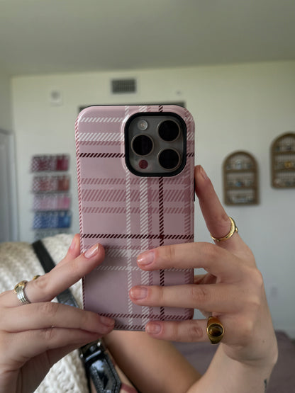 Plaid in Vanilla Iced Latte iPhone Case - Aura Shell