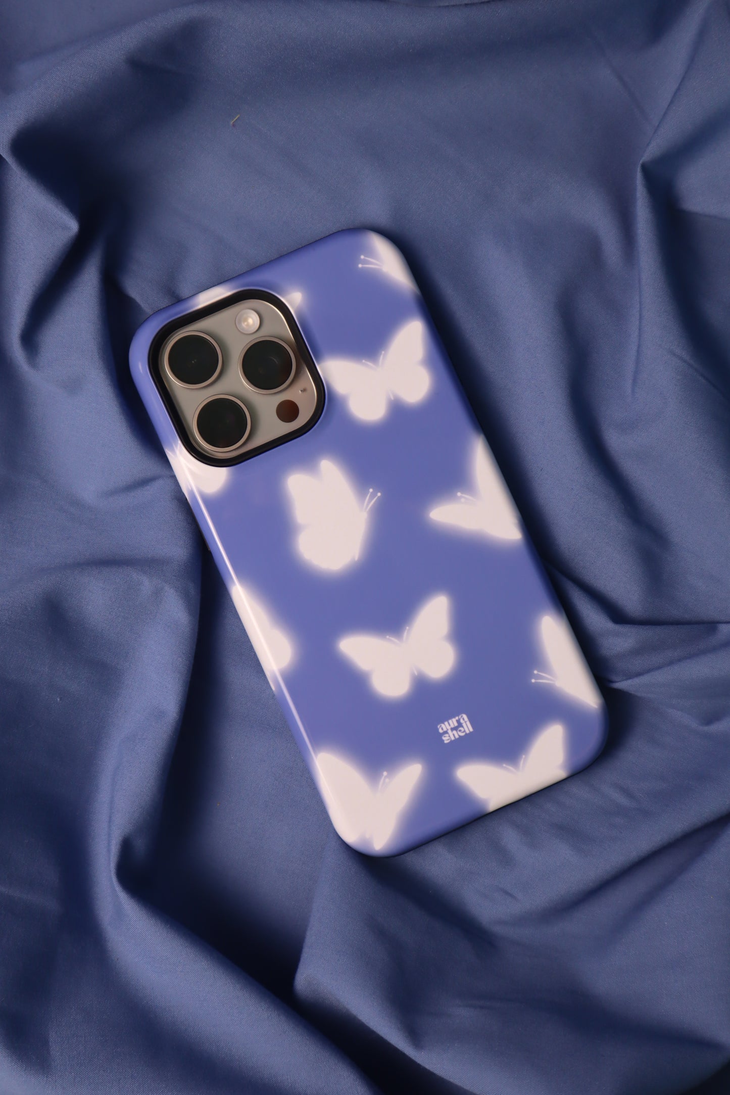 Butterflies in Denim iPhone Case - Aura Shell