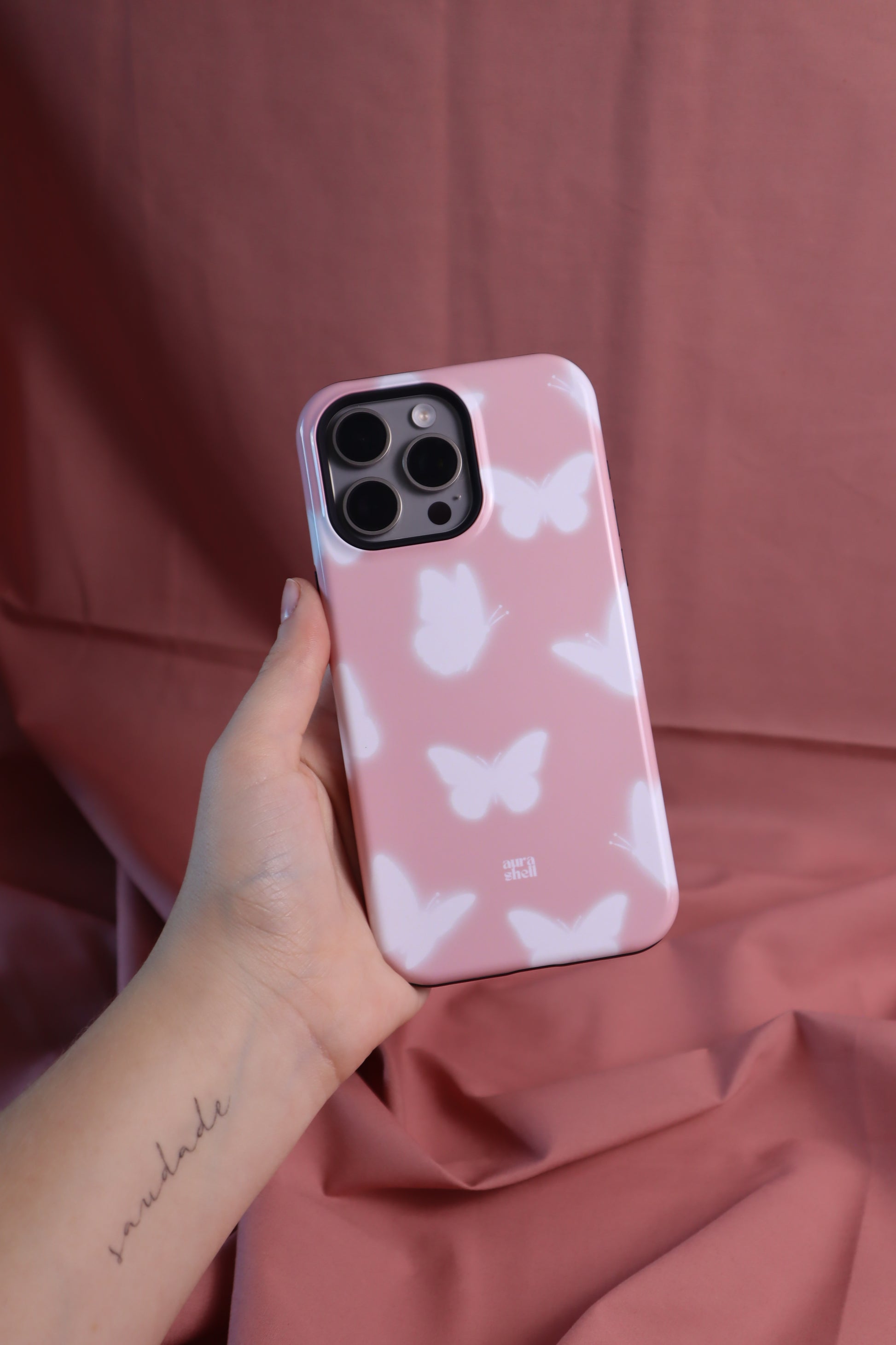 Butterflies in Blush iPhone Case - Aura Shell