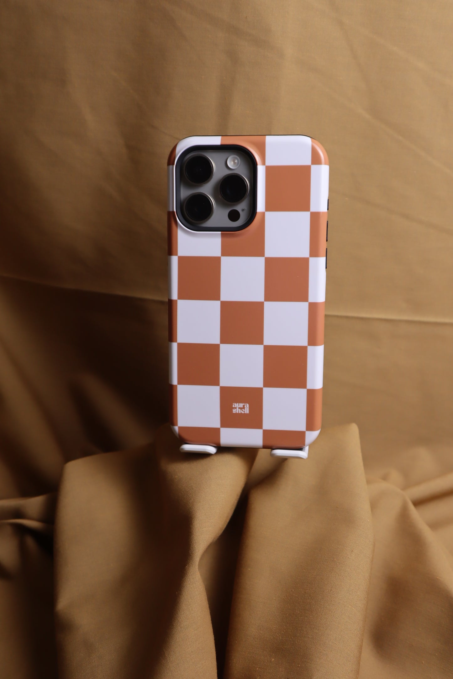 Checkers in Terracotta iPhone Case - Aura Shell